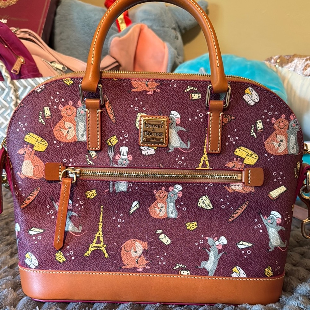 Dooney & Bourke Red and Brown Satchel Bag